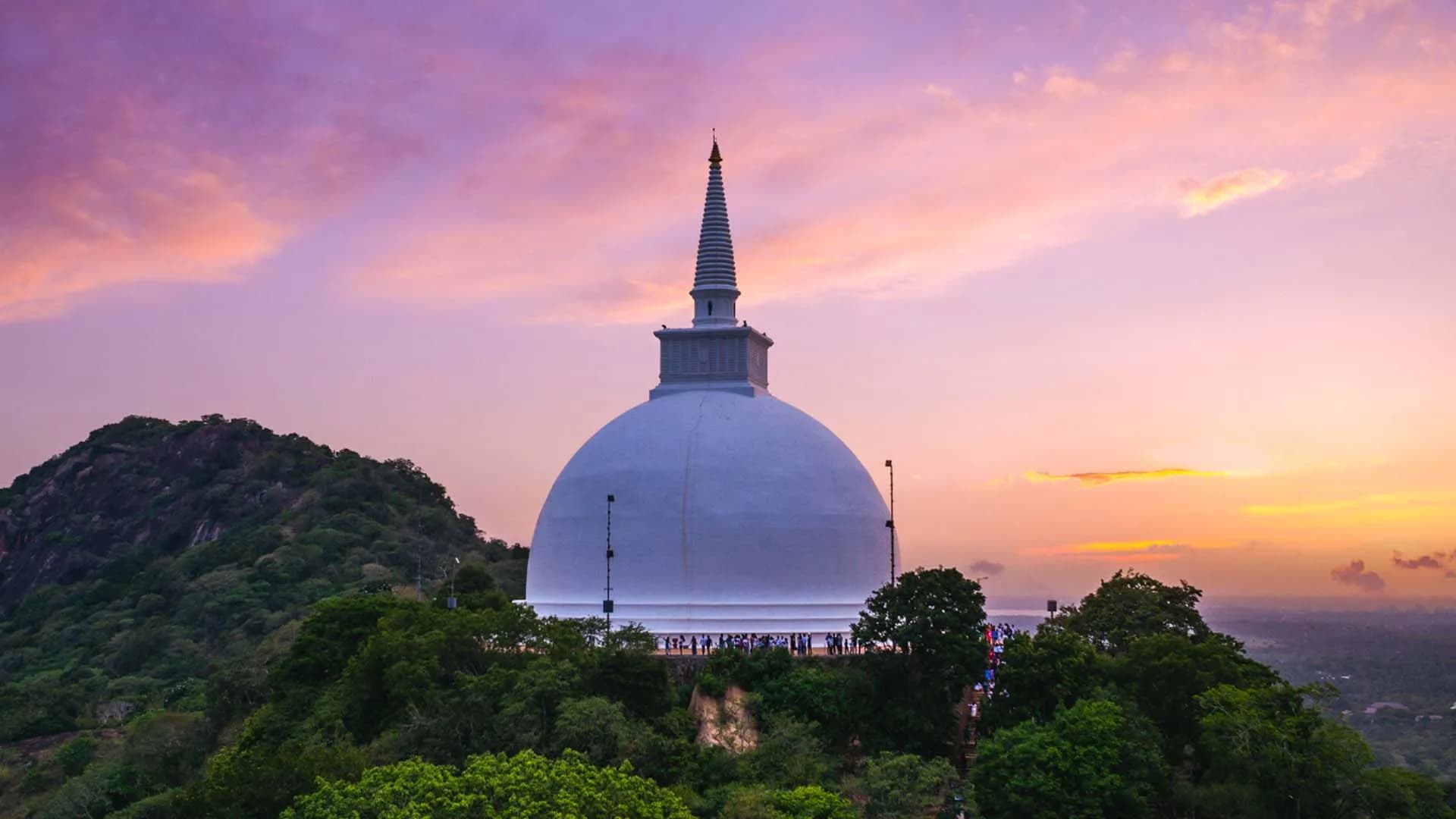 Sunset & Night Views of Stupa Landscape-image